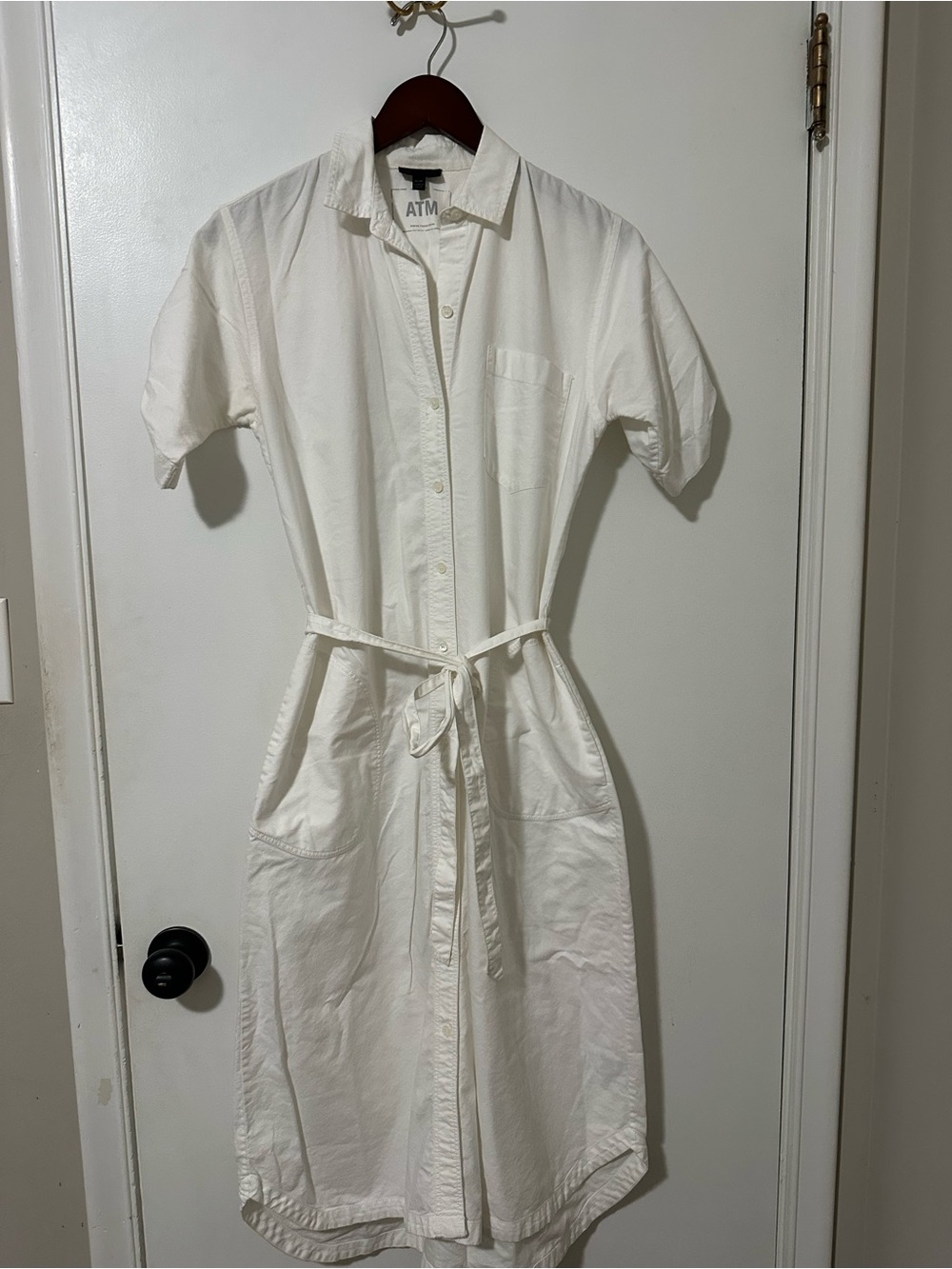 ATM White Shirt Dress